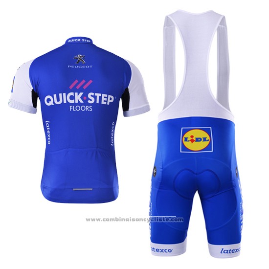 2017 Maillot Cyclisme Quick Step Floor Bleu Manches Courtes et Cuissard